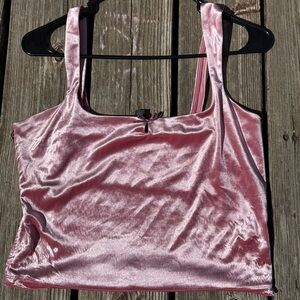 Wild Fable Velvety Pink Satin Crop Top